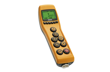 Pantalla iluminada del mando a distancia ABURemote Pantalla iluminada en verde del mando a distancia ABURemote